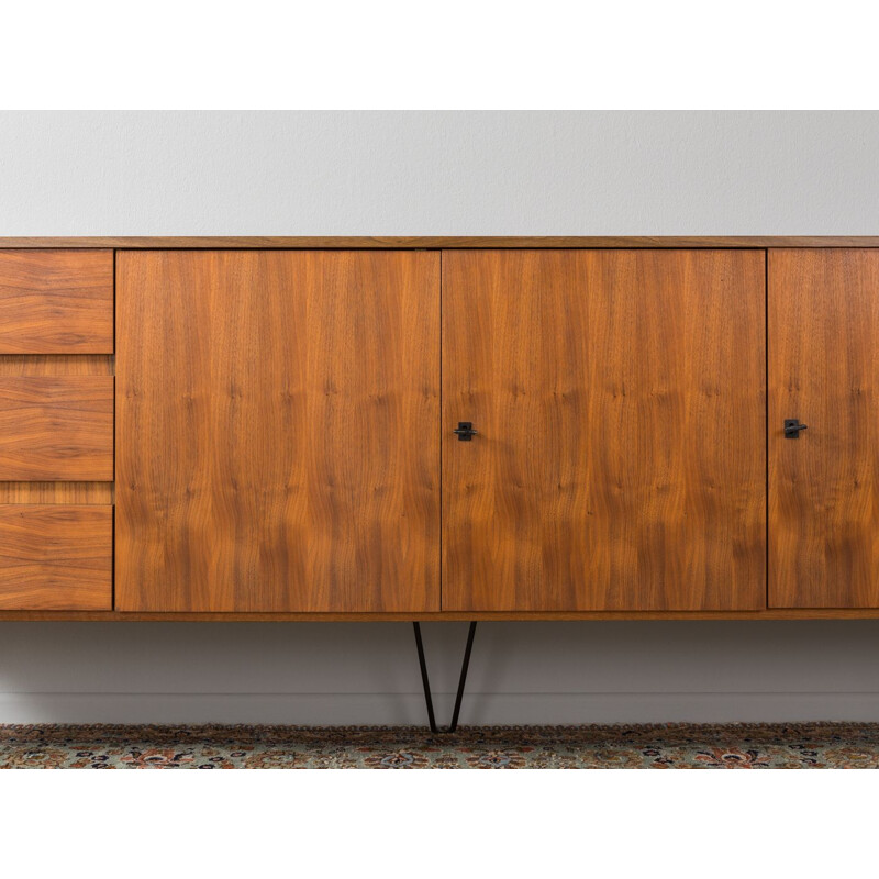 Vintage german sideboard in walnut and steel 1960