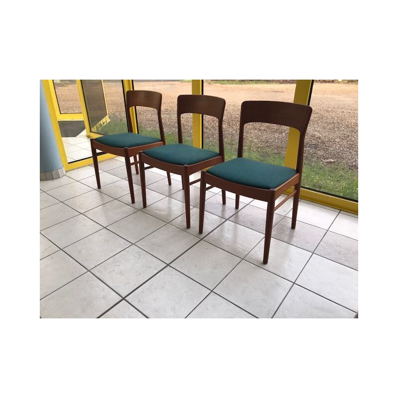 Set of 3 Scandinavian chairs in teak