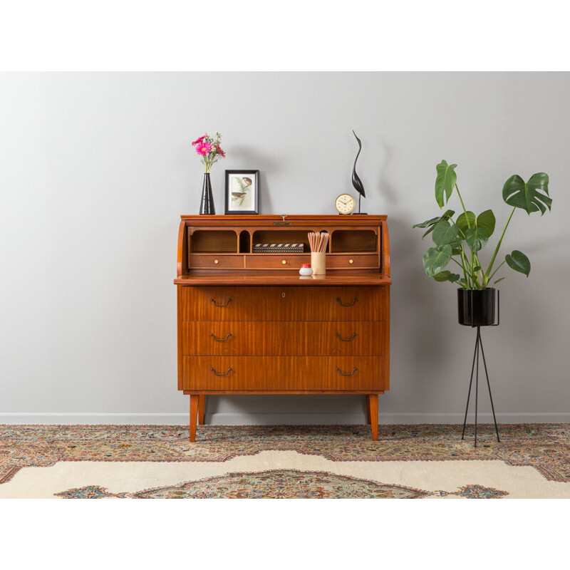 Vintage german writing desk in wood 1950