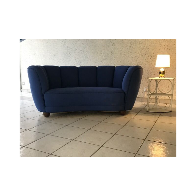 Banana sofa in blue fabric