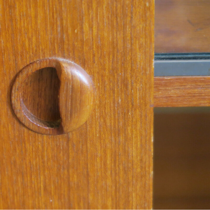 Vintage scandinavian highboard in teak and glass 1960