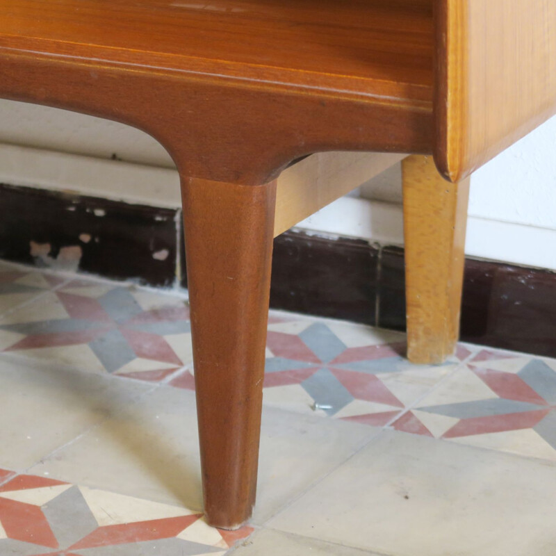 Vintage scandinavian highboard in teak and glass 1960