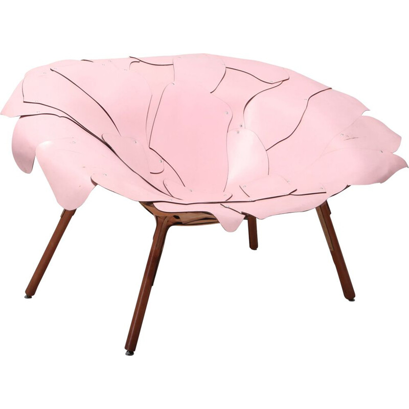 Vintage Aguape pink armchair for Edra in wood