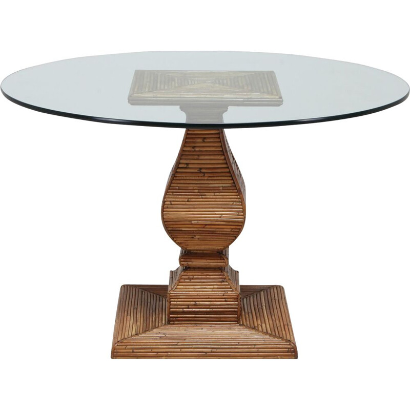 Vivai Del Sud table in bamboo and glass