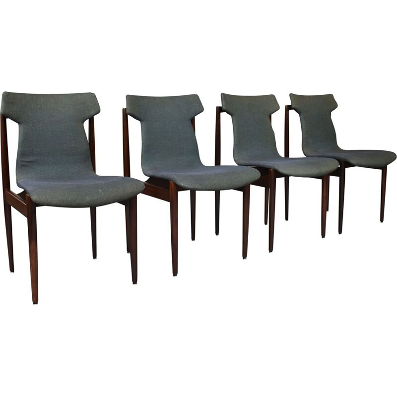 Set of 4 rosewood chairs by Inger Klingenberg for Fristho