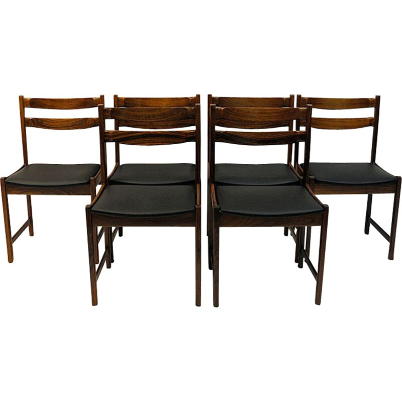 Set of 6 vintage rosewood chairs Bruksbo