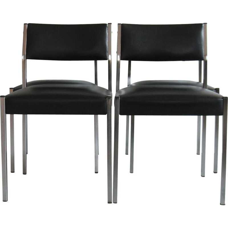 Set of 4 vintage chairs model Roma by Pierre Guariche for Meurop