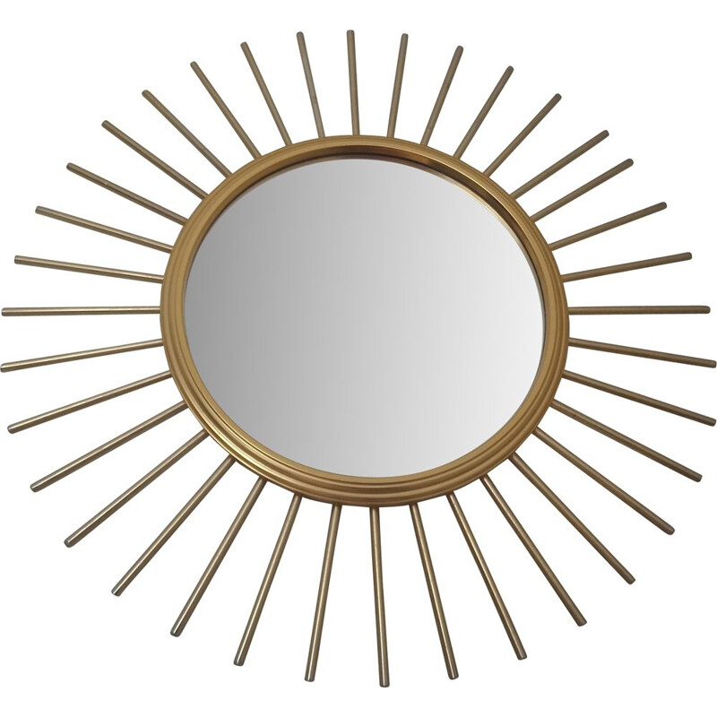 Vintage Sun gold metal mirror