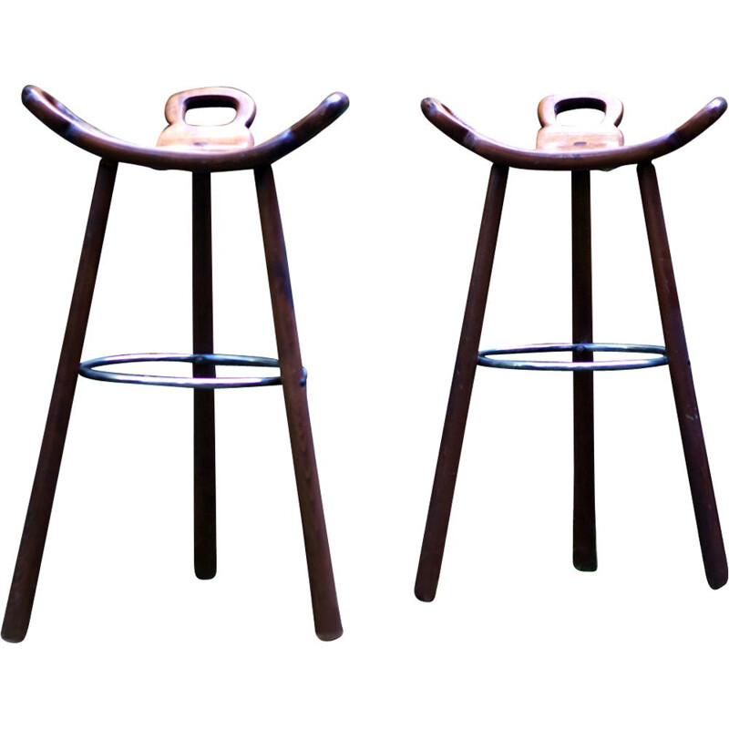 Pair of vintage stools Spanish