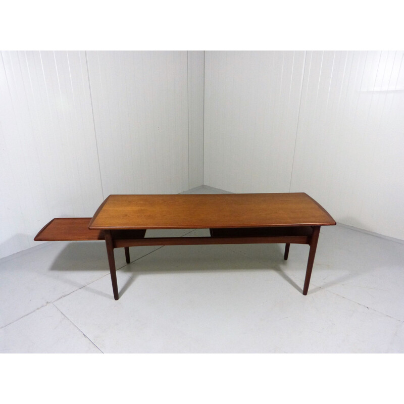 Table basse vintage extensible en teck Danemark années 1960