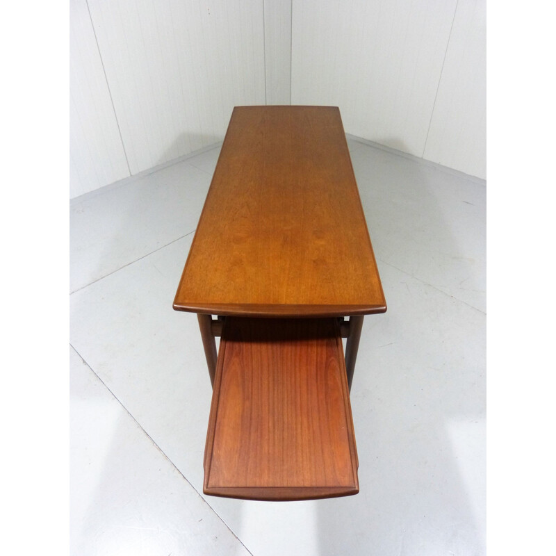 Table basse vintage extensible en teck Danemark années 1960