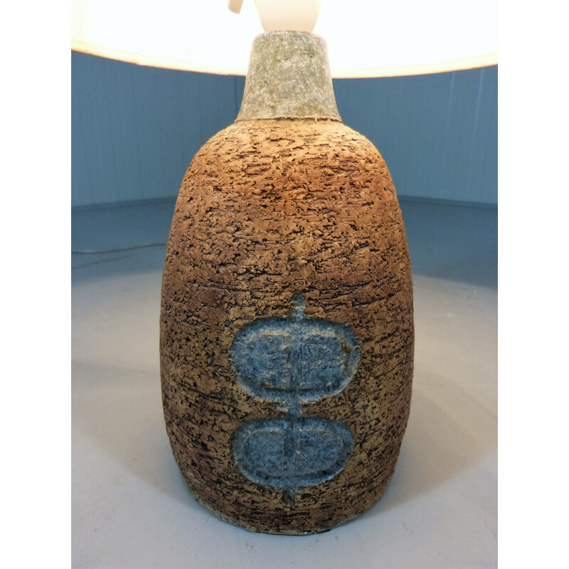 Lampe de table vintage poterie d'argile Danemark années 1950-60