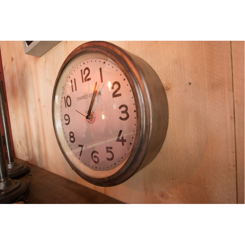 Horloge vintage d'atelier Charvet Delorme 1940s