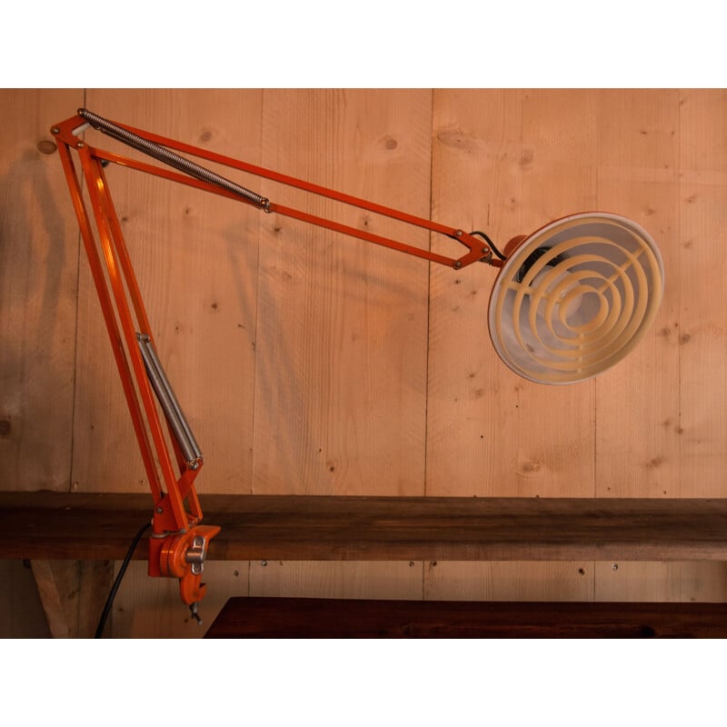 Vintage Luxo L-1 lamp by Jacob Jacobsen in orange iron 1970