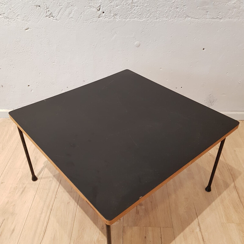 Vintage CM 192 coffee table for Thonet in black formica and metal 1950
