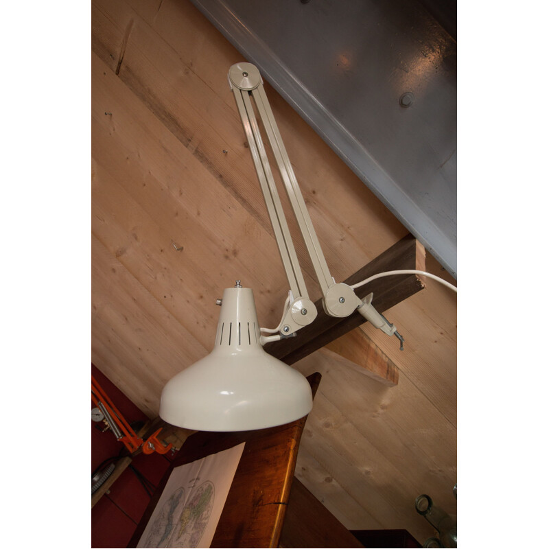 Vintage scandinavian lamp for luxo in beige metal 1980