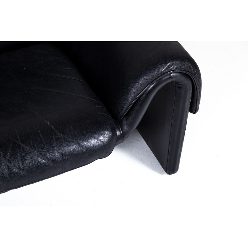 Vintage DS2011 sofa for de Sede in black leather 1980s 