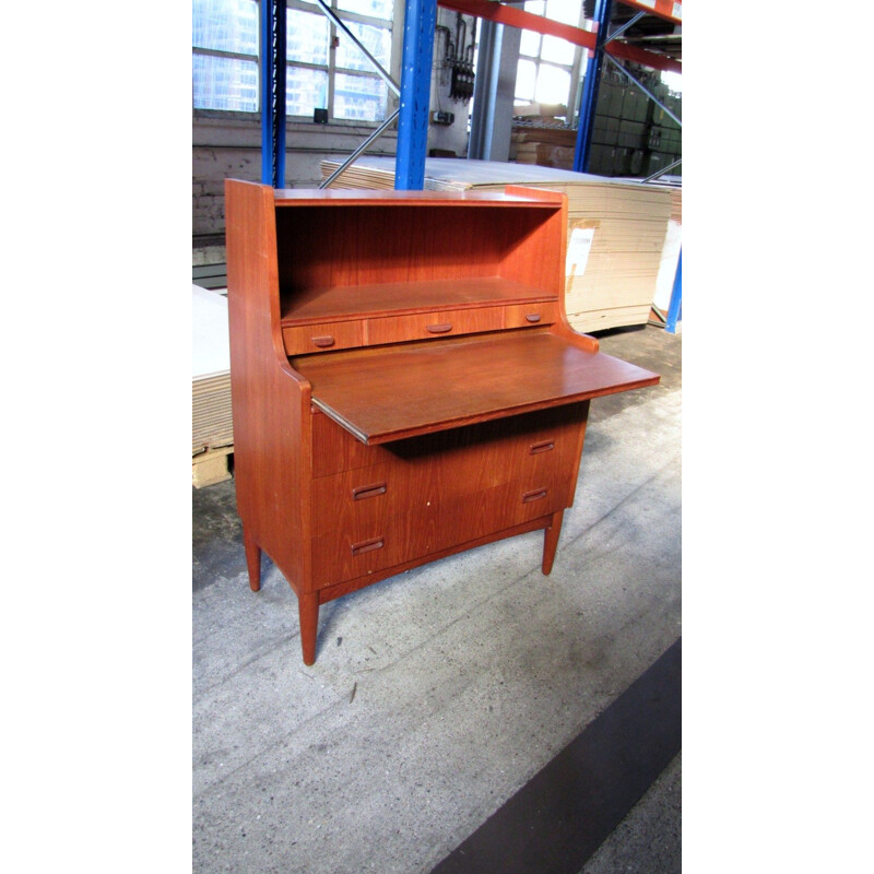 Vintage danish secretary desk in teak 1960