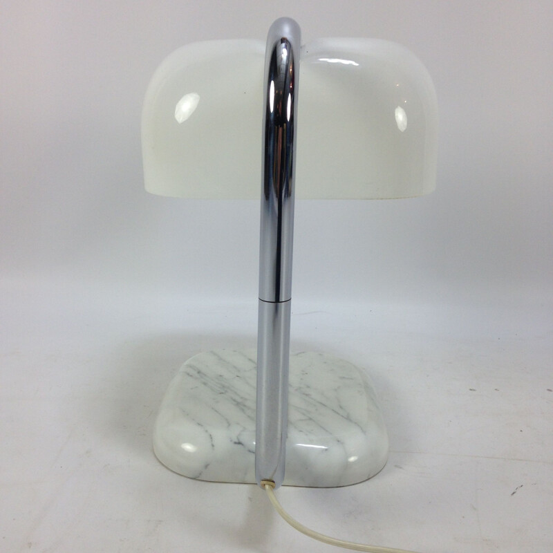 Vintage lamp for Guzzini in white marble and metal 1970