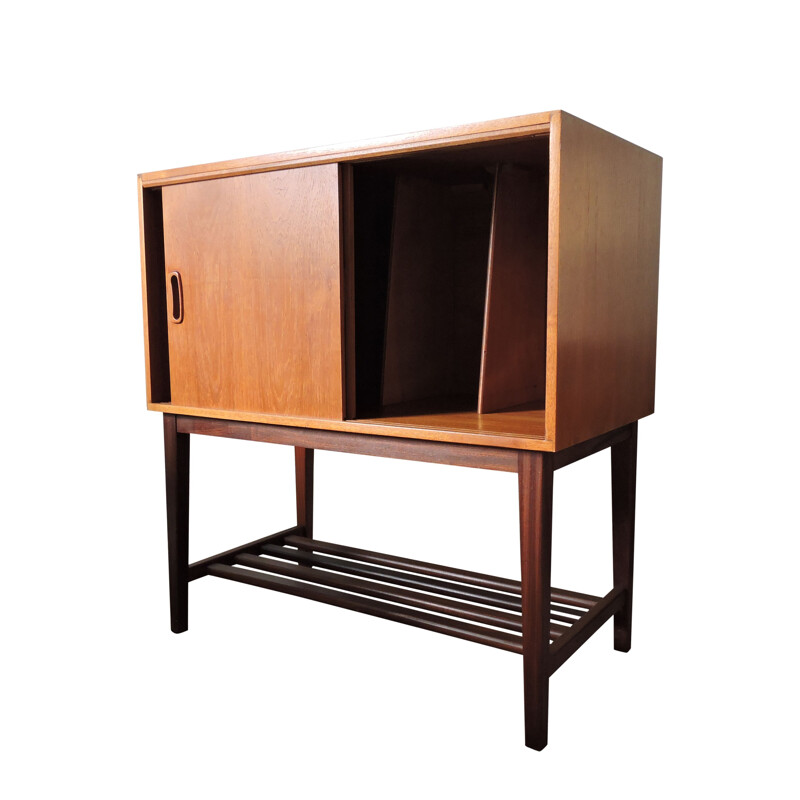 Vintage teak record cabinet 1960