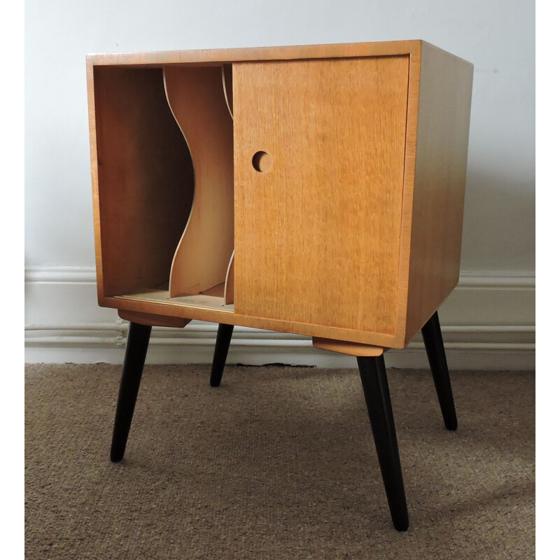 Vintage oak record cabinet 1960