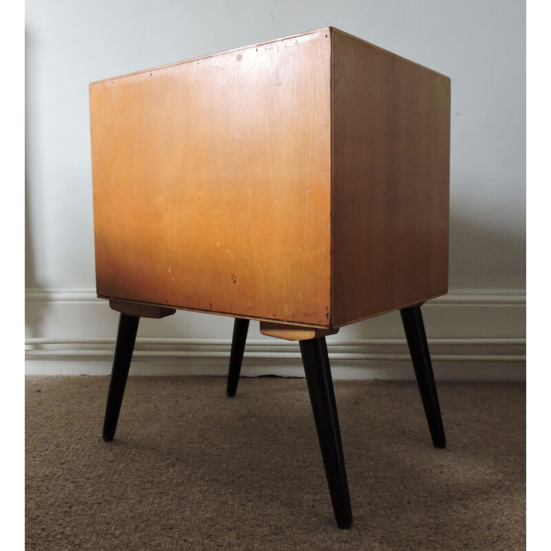 Vintage oak record cabinet 1960