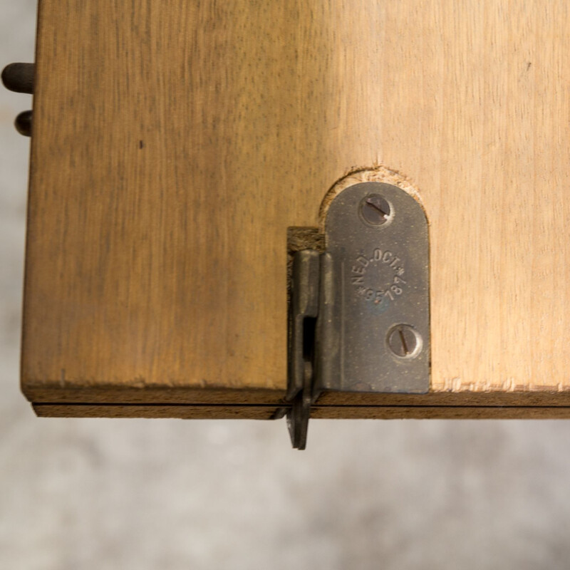 Vintage dining table in wood, one side extendable