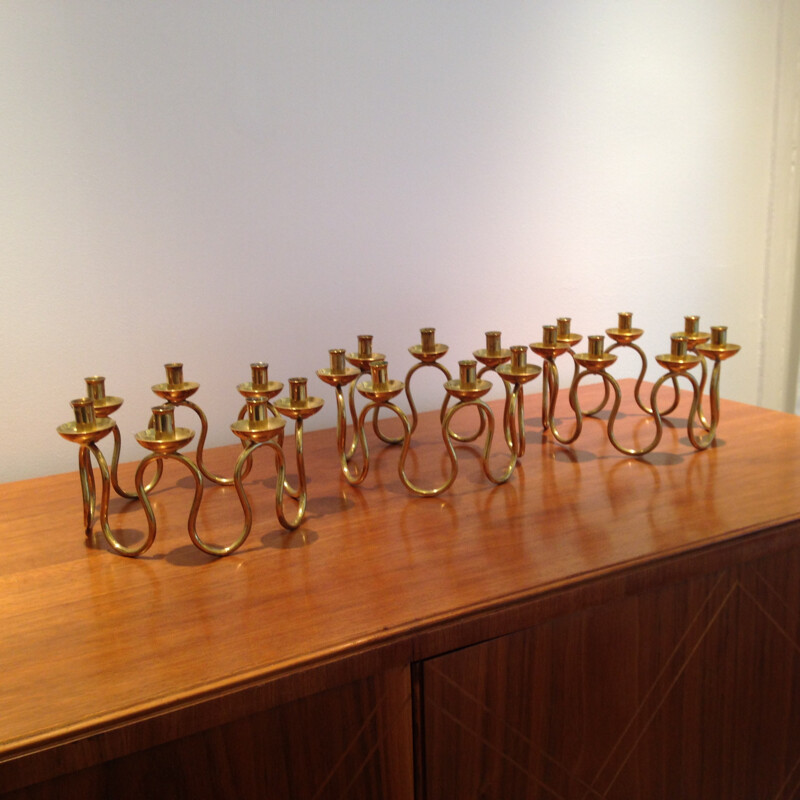 Svenskt Tenn brass candelabra, Lars HOLMSTROM - 1960s