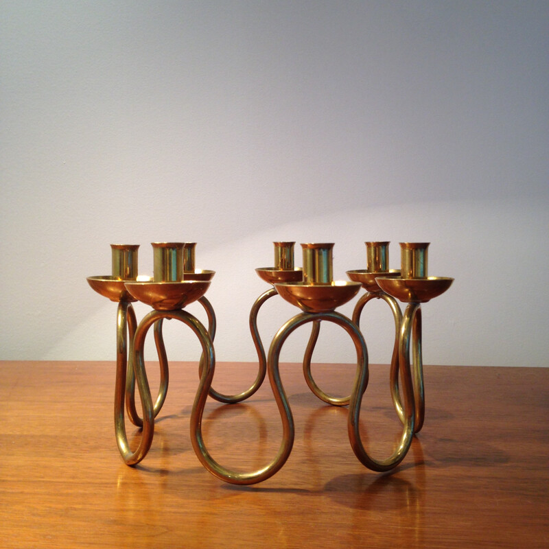 Svenskt Tenn brass candelabra, Lars HOLMSTROM - 1960s