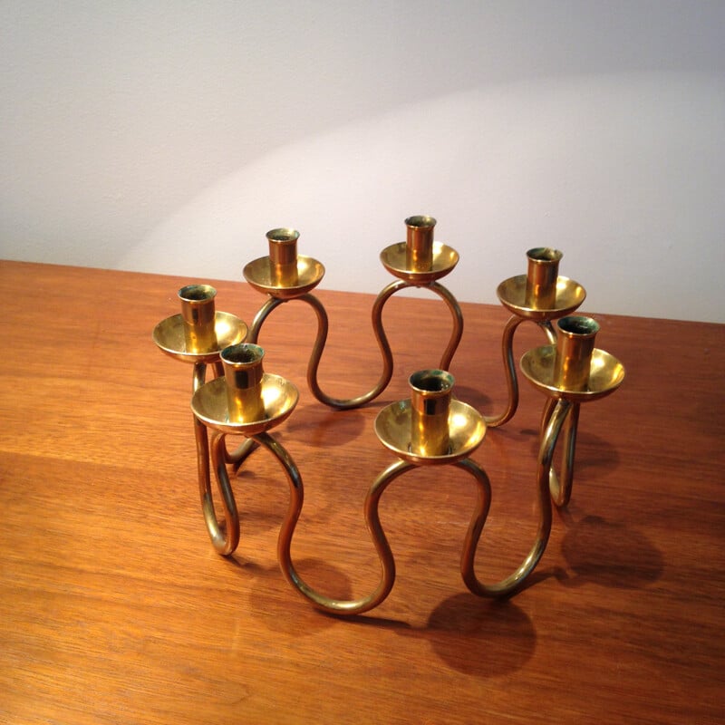 Svenskt Tenn brass candelabra, Lars HOLMSTROM - 1960s