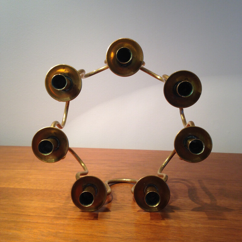 Svenskt Tenn brass candelabra, Lars HOLMSTROM - 1960s