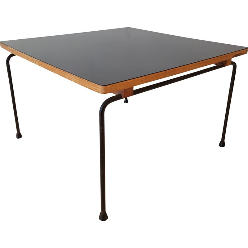 Vintage CM 192 coffee table for Thonet in black formica and metal 1950