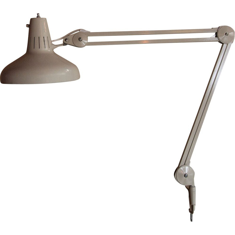 Vintage scandinavian lamp for luxo in beige metal 1980