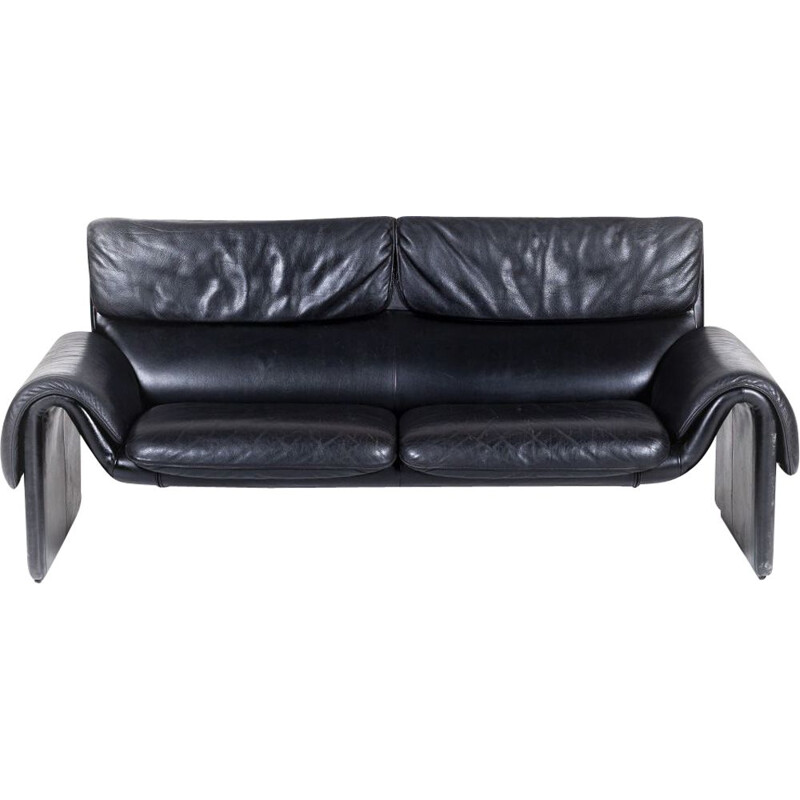 Vintage DS2011 sofa for de Sede in black leather 1980s 