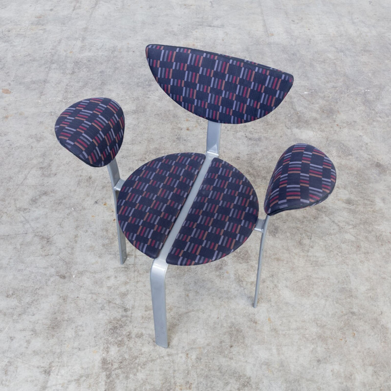 Set of 3 chairs in metal and fabric for BKS