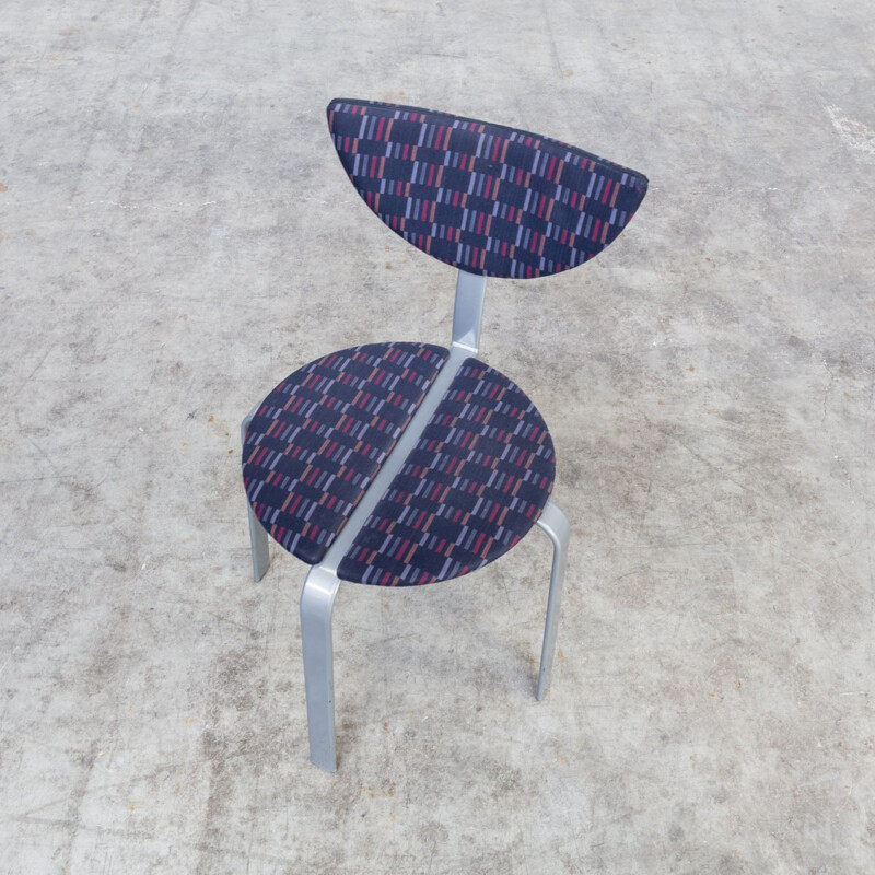 Set of 3 chairs in metal and fabric for BKS
