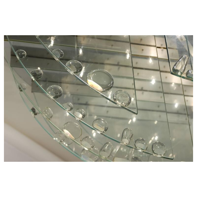 Candeeiro de tecto em vidro vintage de René Roubicek para o Hotel Brno