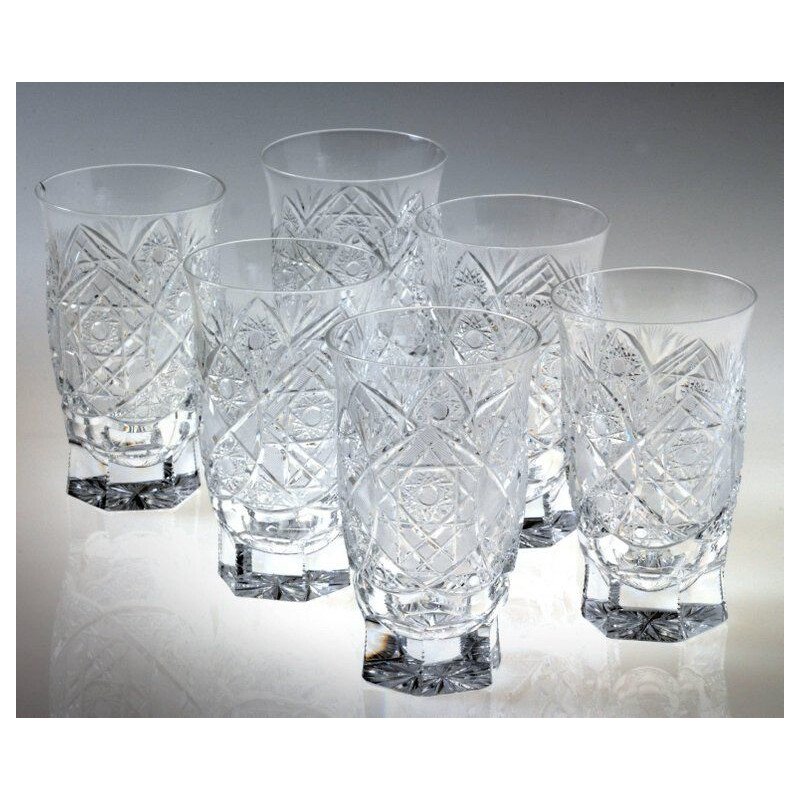 Set of 24 vintage crystal drinking pieces by Moser, Czech Republic 1960