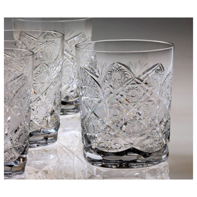 Set of 24 vintage crystal drinking pieces by Moser, Czech Republic 1960