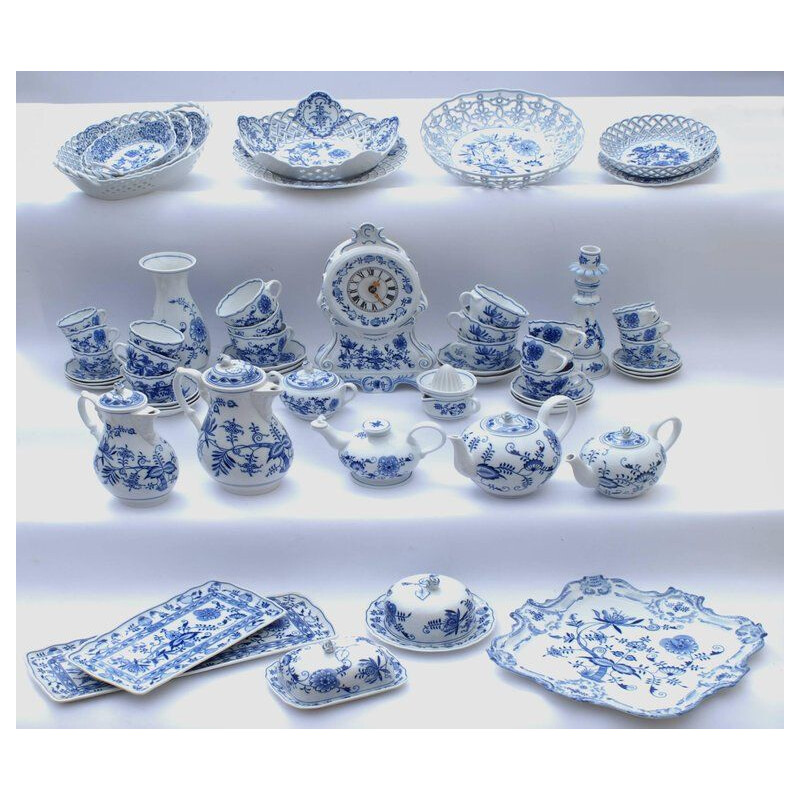Juego de 305 piezas vintage de vajilla de porcelana zwiebelmuste de Meissen, Alemania 1992