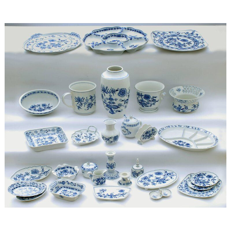 Conjunto de 305 peças de mesa de porcelana de zwiebelmuste da Meissen, Alemanha 1992