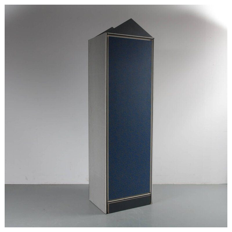 Memphis style cabinet in blue marble