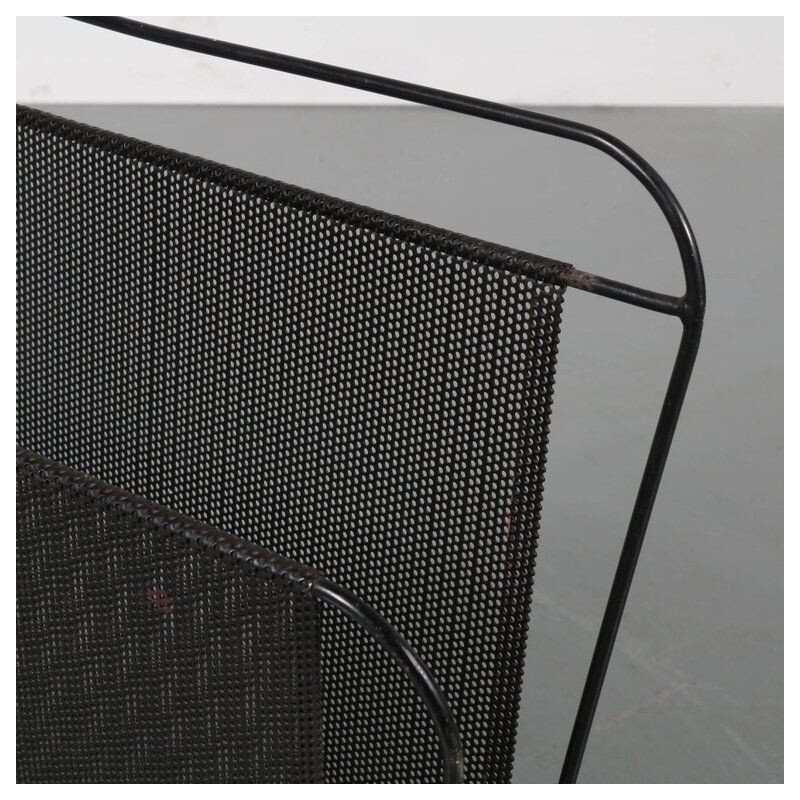 Black magazine rack by Mathieu Matégot for Artimeta