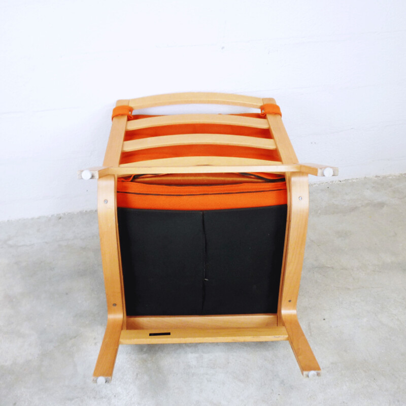 Armchair in orange fabric by Karl-Erik Ekselius for JOC Vetlanda