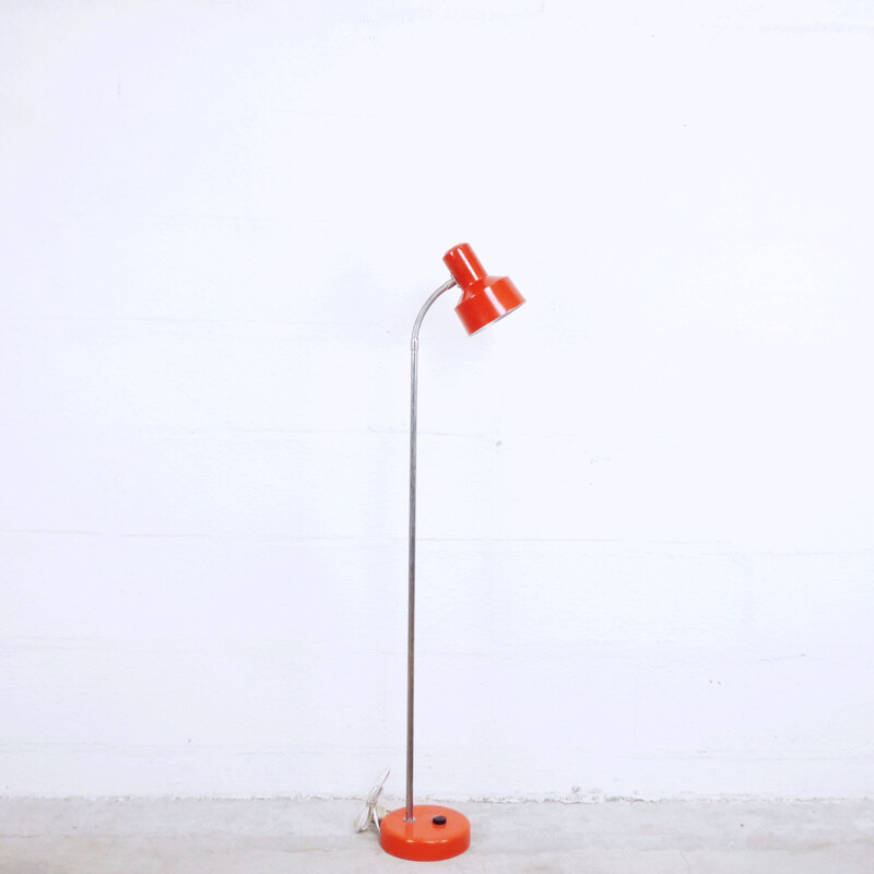 Vintage orange floor lamp in metal