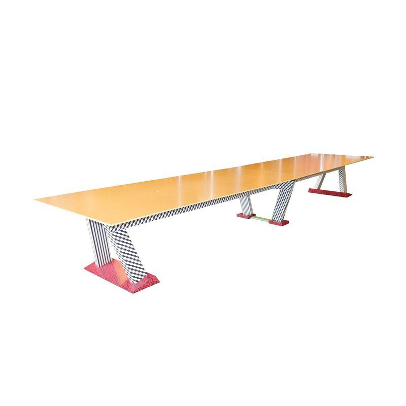 Memphis style conference table in laminated wood
