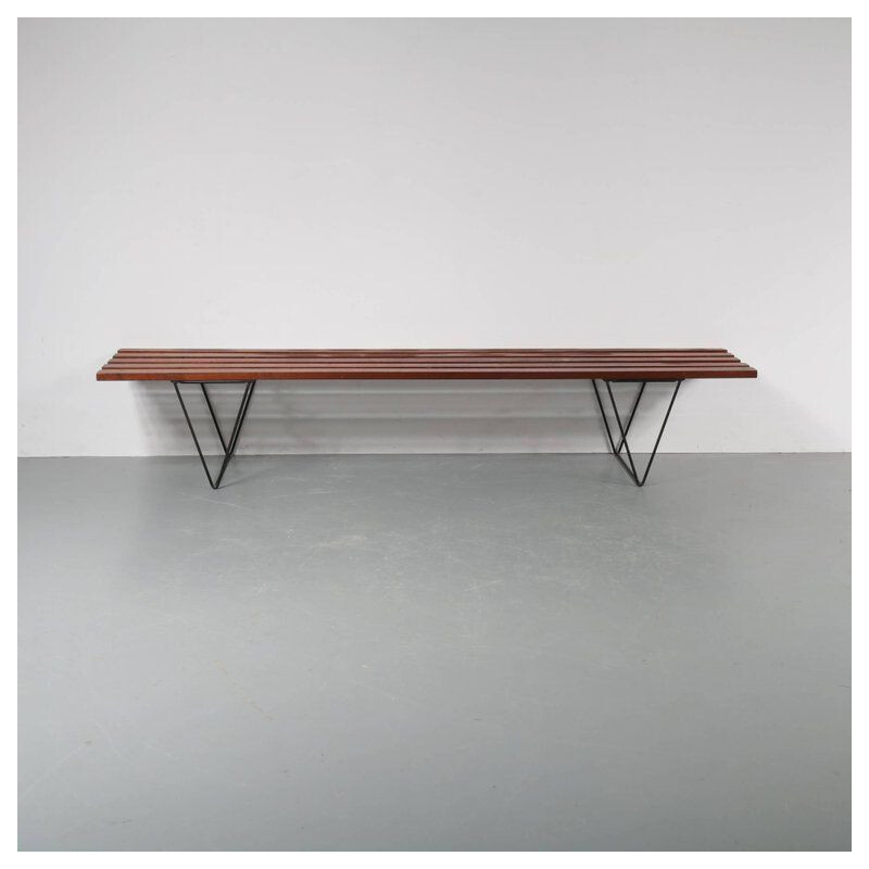 Vintage slate bench by Robin Day for Hille