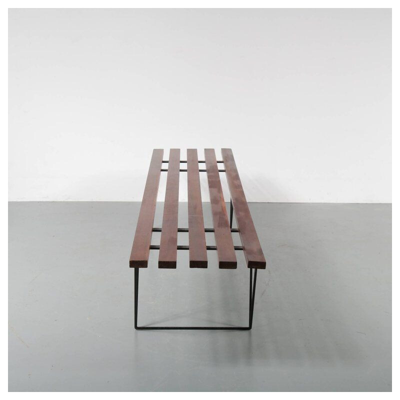Vintage slate bench by Robin Day for Hille