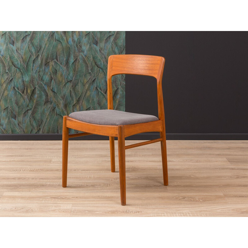 Set of 5 grey chairs in teak by K.S. Mobler