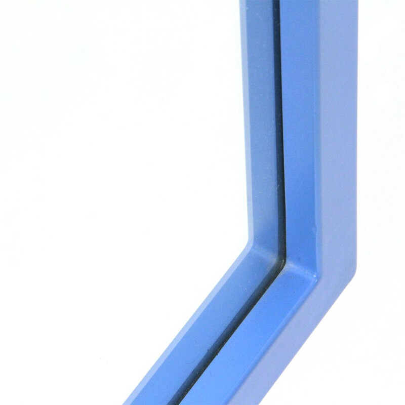 Vintage blue frame mirror by Anna Castelli Ferrieri for Kartell,1980